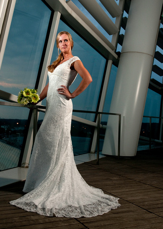 Bride at the convention center in Virginia Beach Virginia during a wedding posing for a portrait